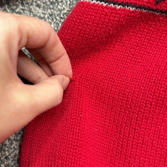Chaps Ralph Lauren Knit Polar Bear Red Sweater Size Large - Picture 9 of 9